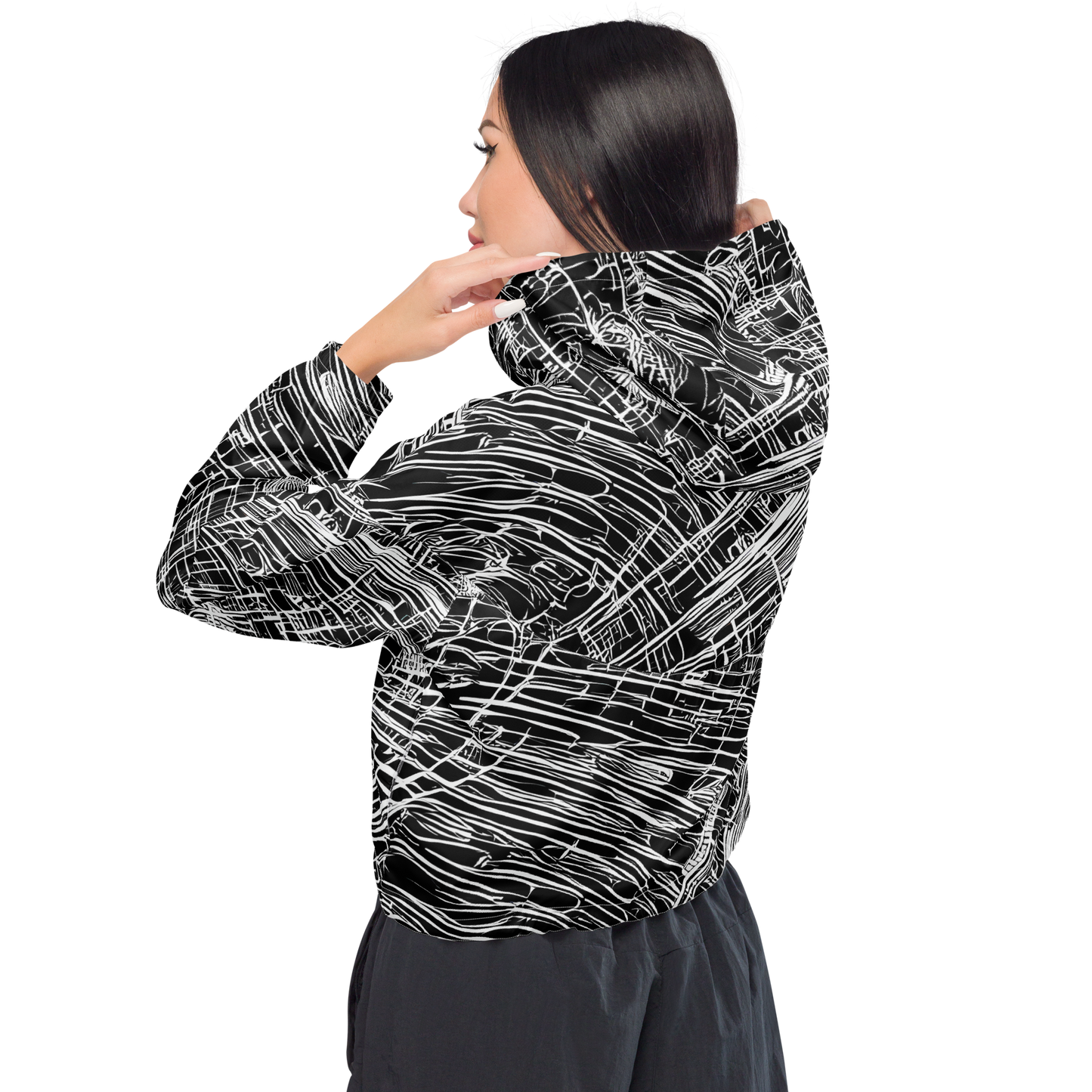 Women's Cropped Windbreaker - List's Labyrinth