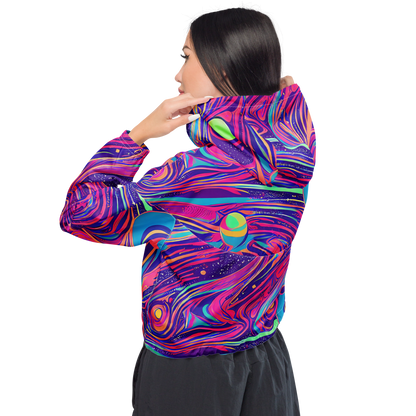 Women's Cropped Windbreaker - Nebula Noodles