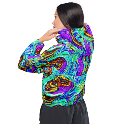 Women's Cropped Windbreaker - Mystic Iridescence