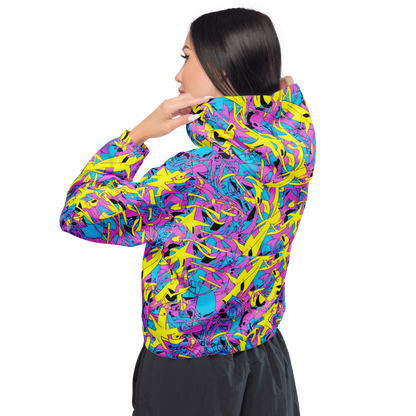 Women's Cropped Windbreaker - Neon Jive