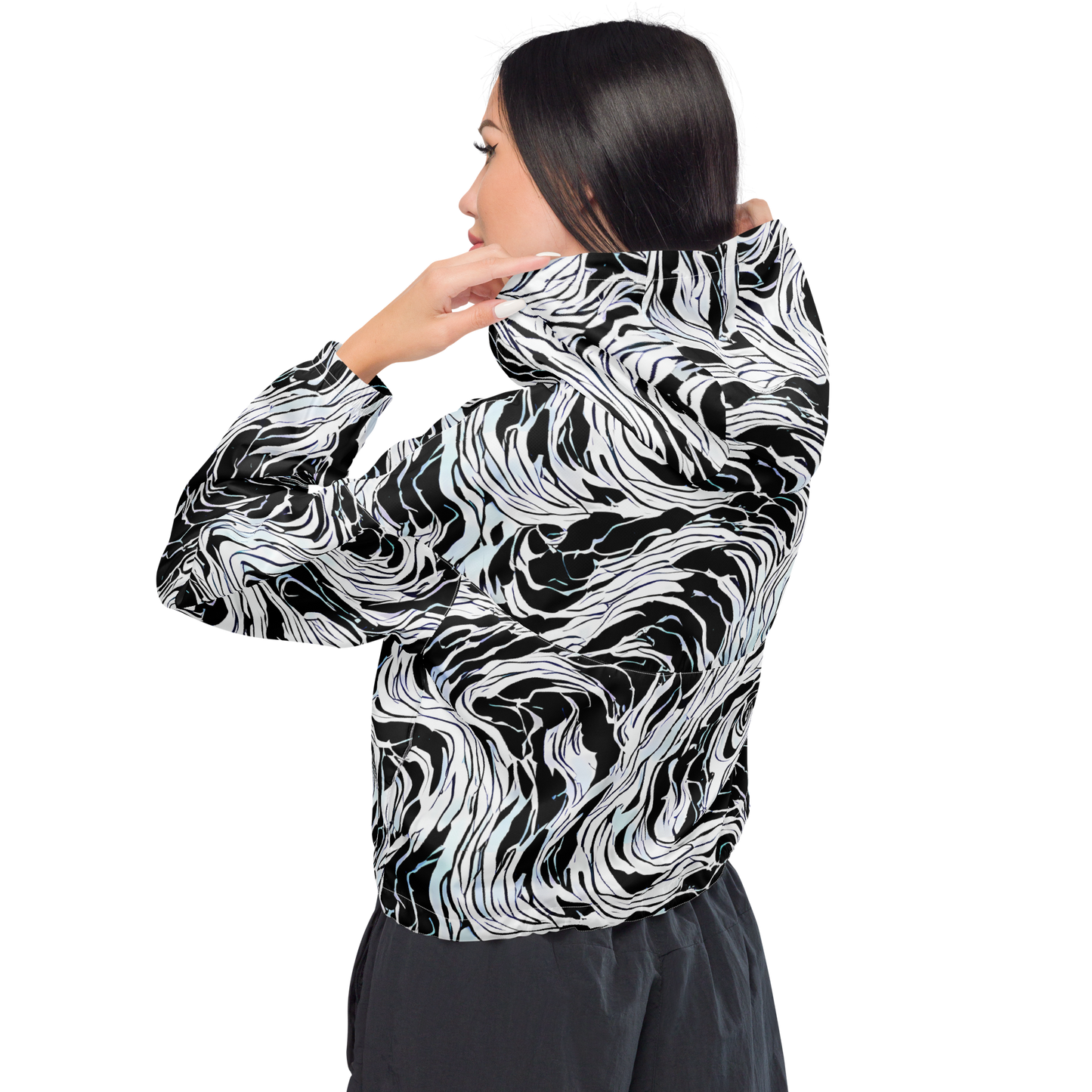 Women's Cropped Windbreaker - Eclipse Flow