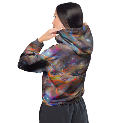 Women's Cropped Windbreaker - Chromatic Flux