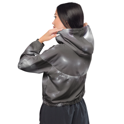 Women's Cropped Windbreaker - Silver Nebula