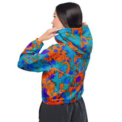 Women's Cropped Windbreaker - Intergalactic Rhythms