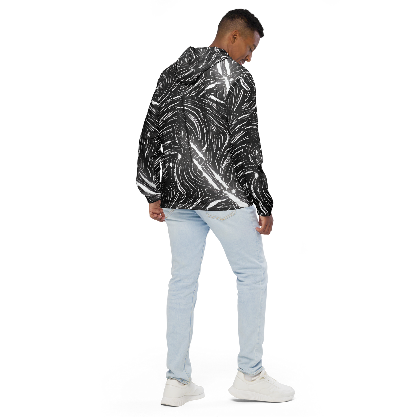 Men's Windbreaker - Silver Swirl