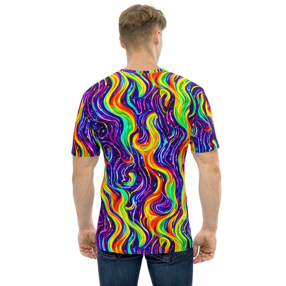 Men's Crew Neck T-Shirt - Galactic Flames