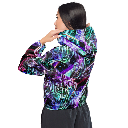 Women's Cropped Windbreaker - Nebula Fusions