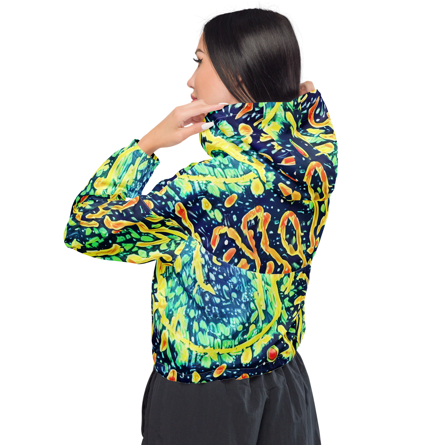 Women's Cropped Windbreaker - Vortex Glow