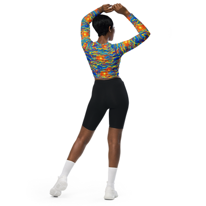 Long Sleeve Crop Top - Chroma Ripple