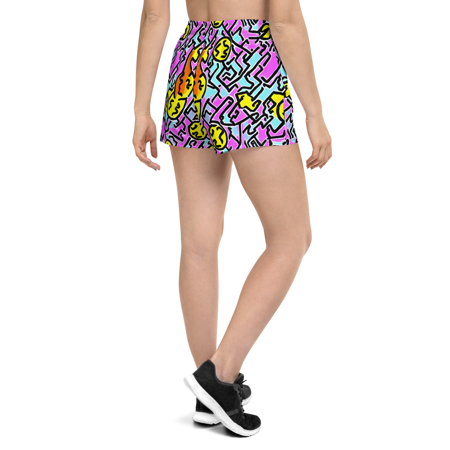 Women’s Athletic Shorts - Punk Doodles