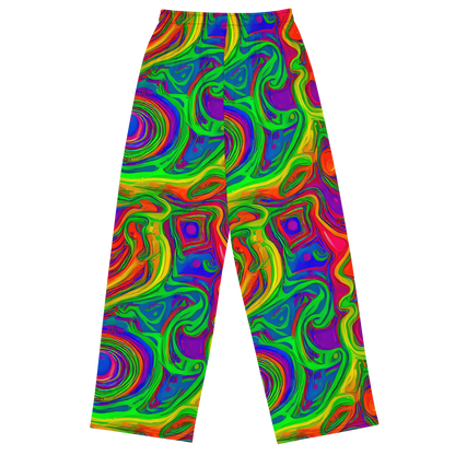 Wide-Leg Pants - Psychedelic Waves