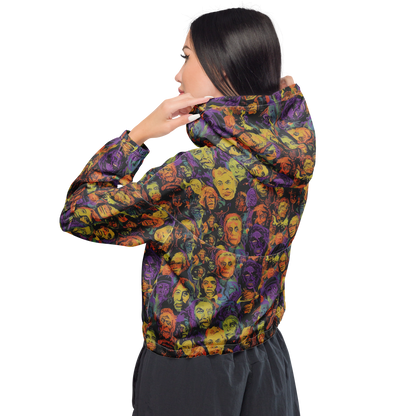 Women's Cropped Windbreaker - Kaleidoscopic Spirits