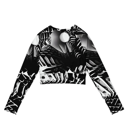 Long Sleeve Crop Top - Illusion Vortex