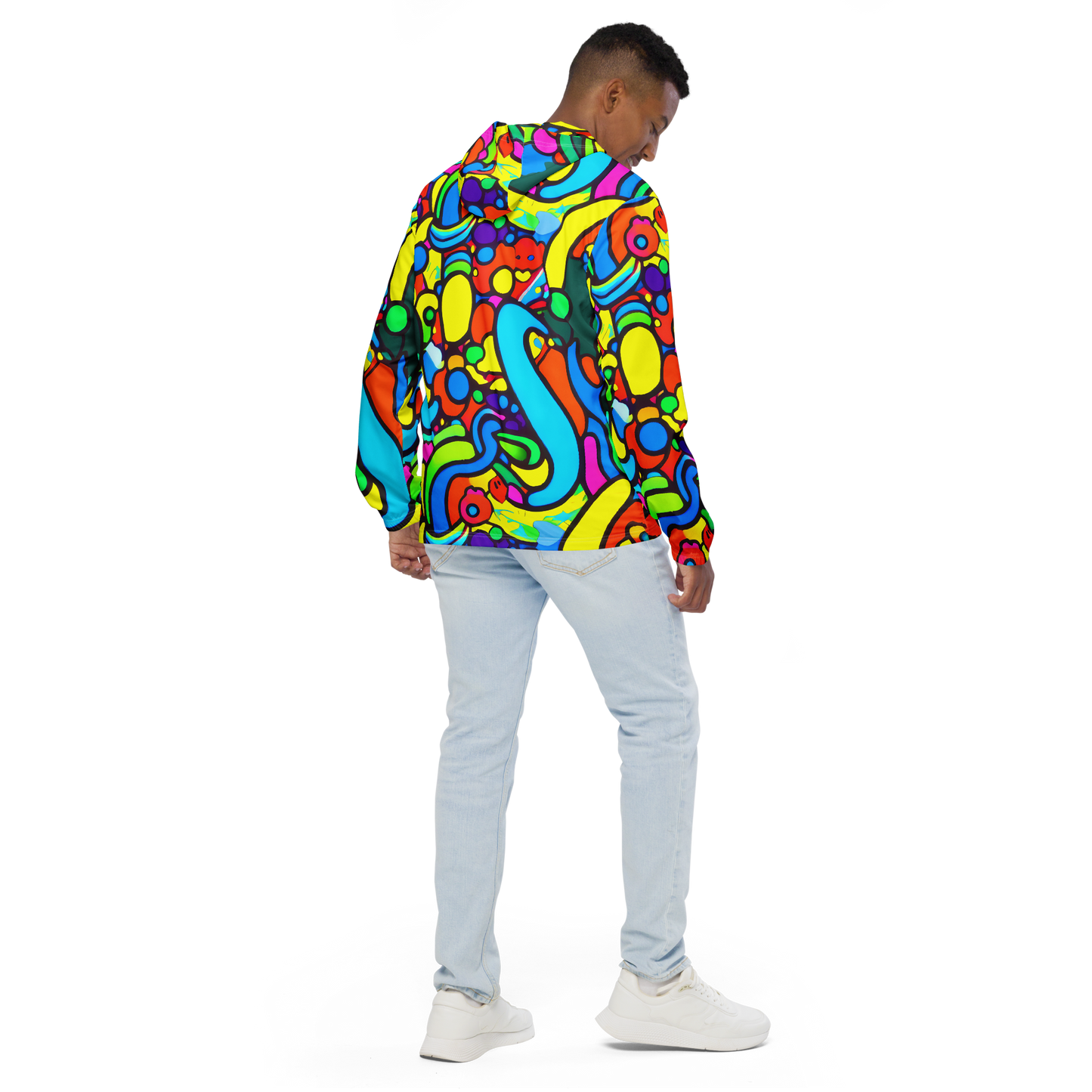 Men's Windbreaker - Chromadoodle Junction