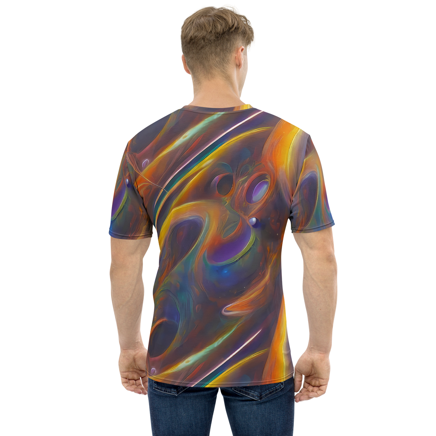 Men's Crew Neck T-Shirt - Pre-Raphaelite Ripple