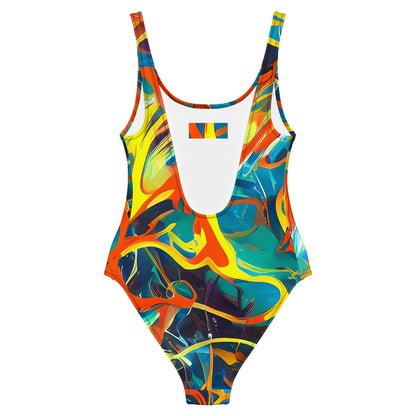 One-Piece Swimsuit - Brown Chaos
