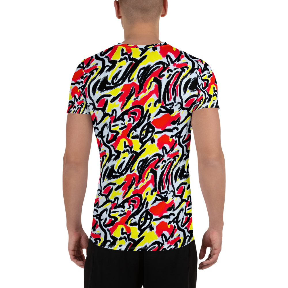 Men's Athletic T-Shirt - Cosmic Brushstrokes