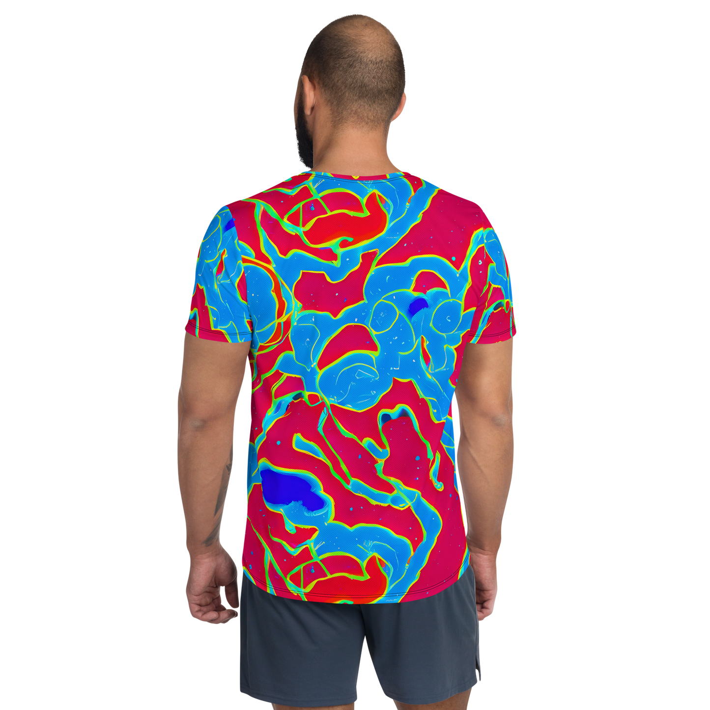 Men's Athletic T-Shirt - Electric Bloom