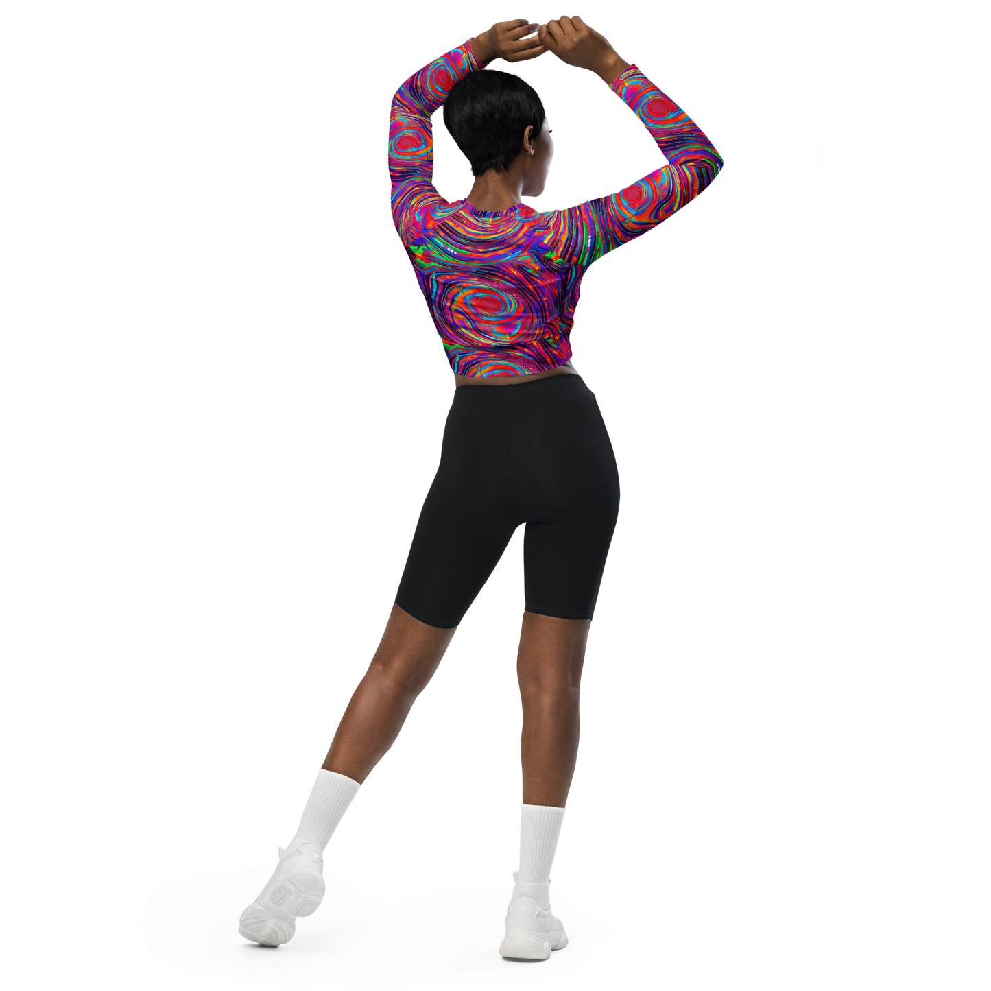 Long Sleeve Crop Top - Quantum Spiral