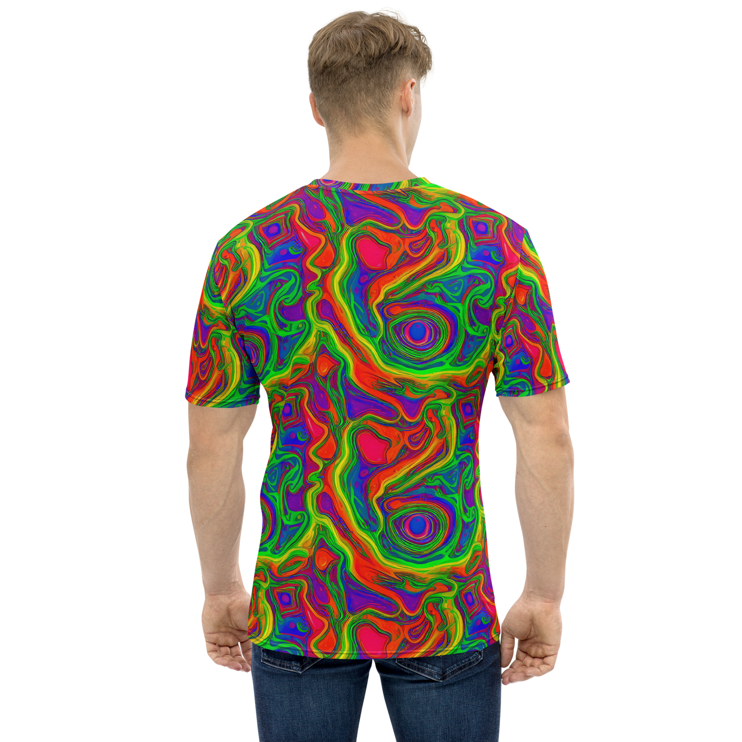 Men's Crew Neck T-Shirt - Psychedelic Waves