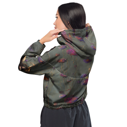 Women's Cropped Windbreaker - Ethereal Bloom