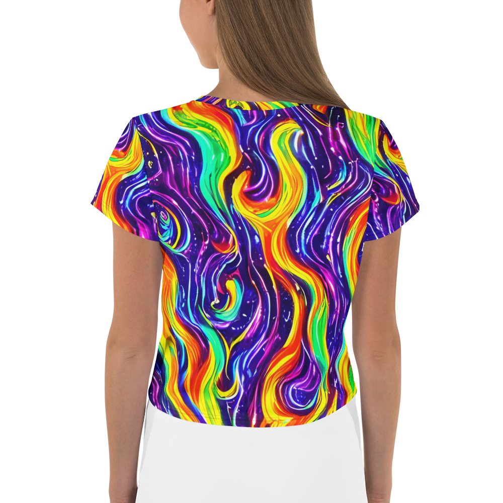 Women's Crop Tee - Galactic Flames