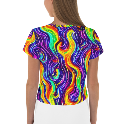 Women's Crop Tee - Galactic Flames