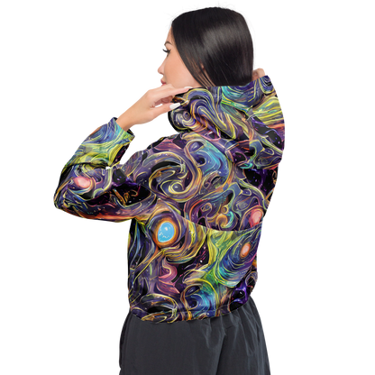 Women's Cropped Windbreaker - Lebacq Swirl