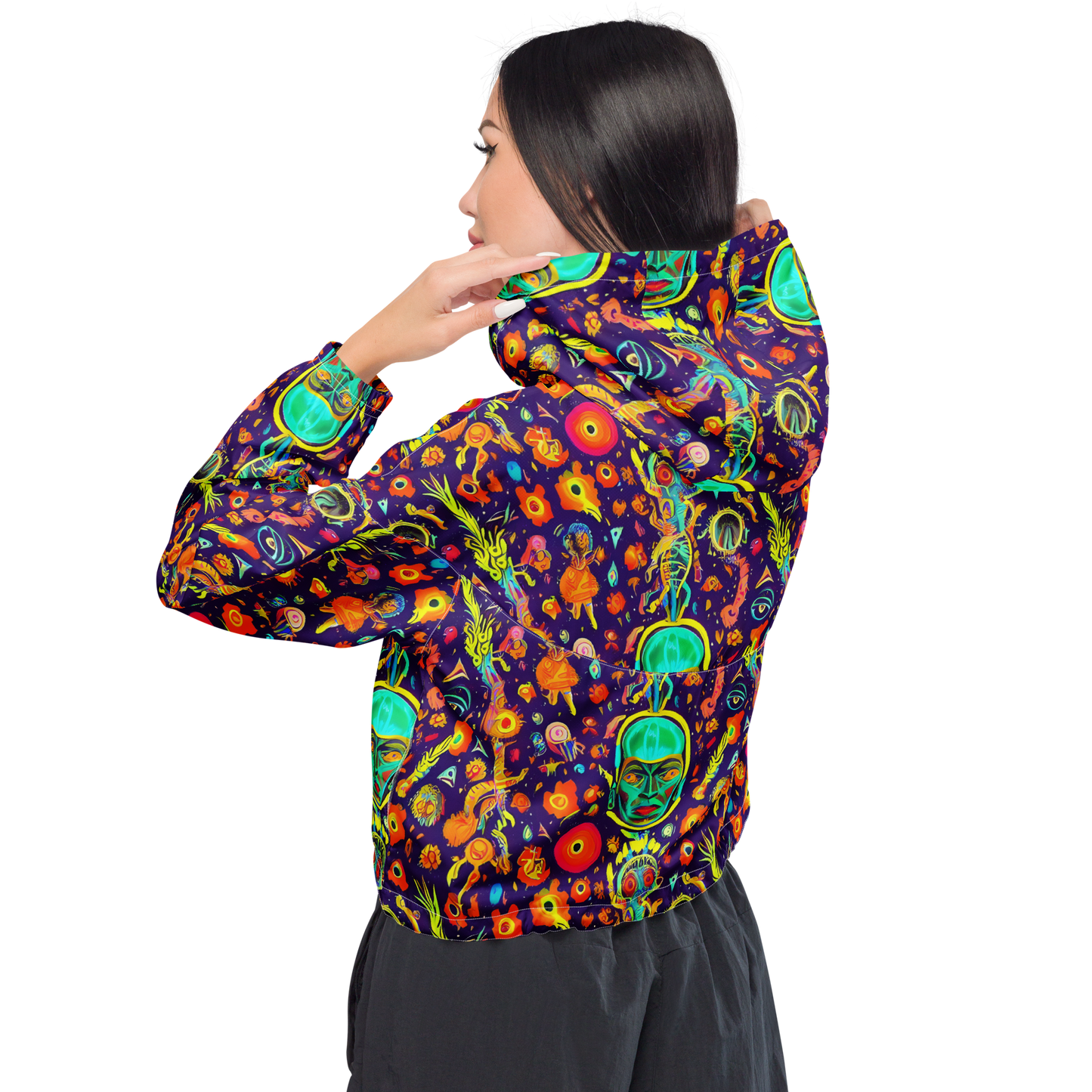 Women's Cropped Windbreaker - Celestial Quirk