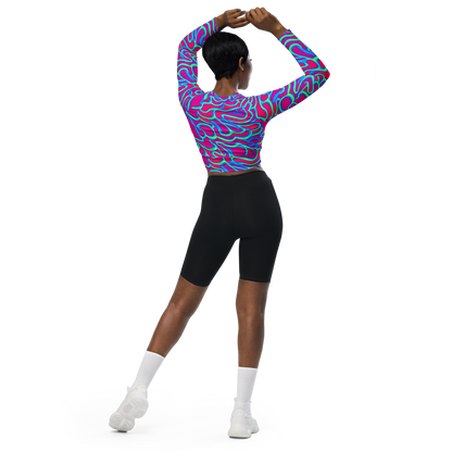 Long Sleeve Crop Top - Aquatic Ember