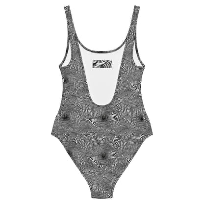 One-Piece Swimsuit - Black And White Rhapsody