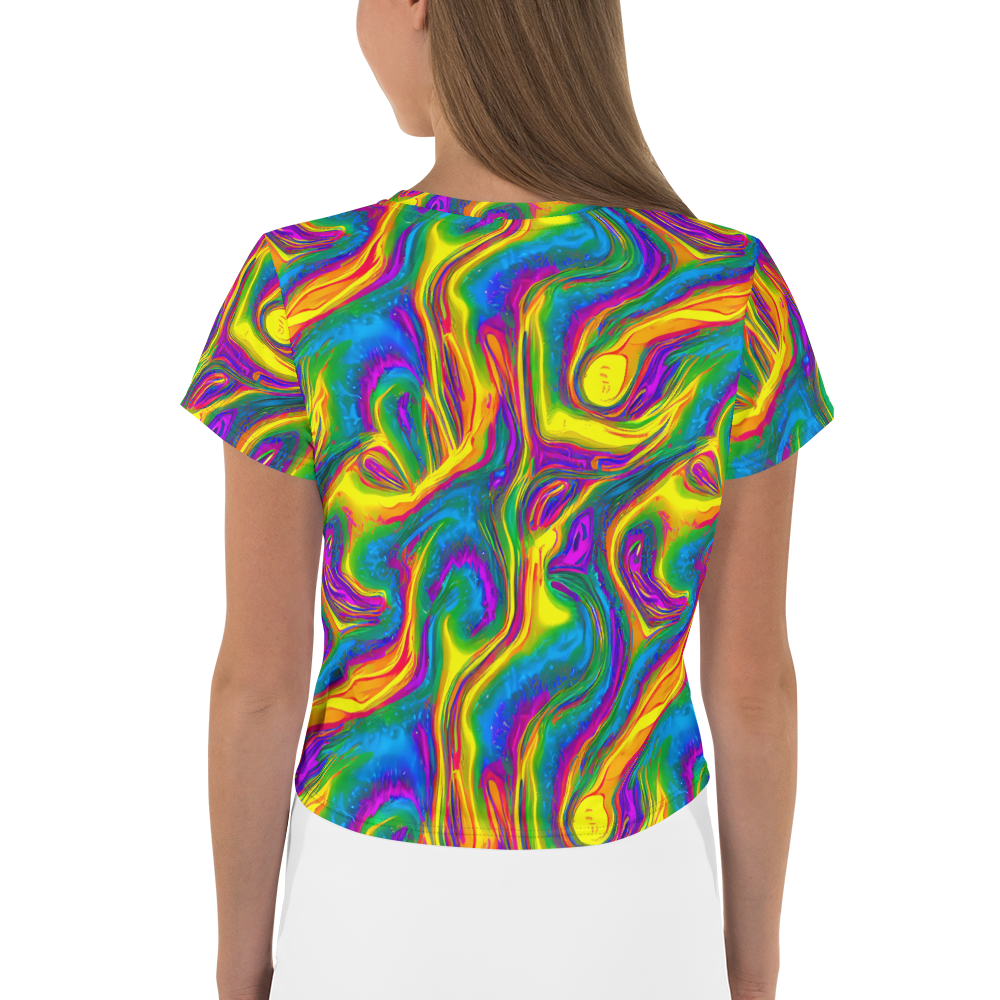 Women's Crop Tee - Electric Aurora