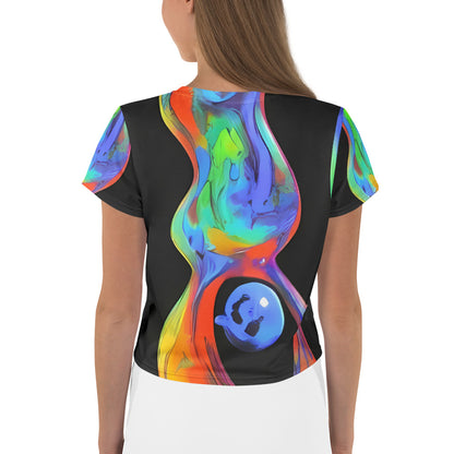 Women's Crop Tee - Vibrant Vortices