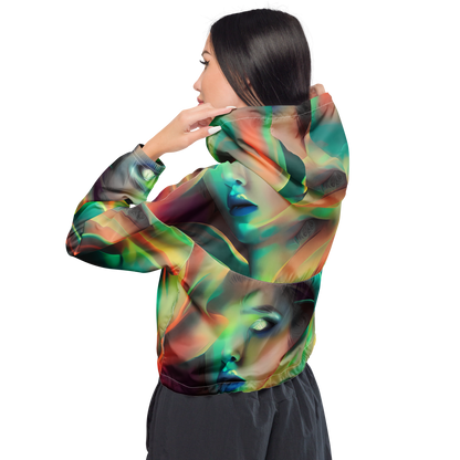 Women's Cropped Windbreaker - Soulfire Embrace