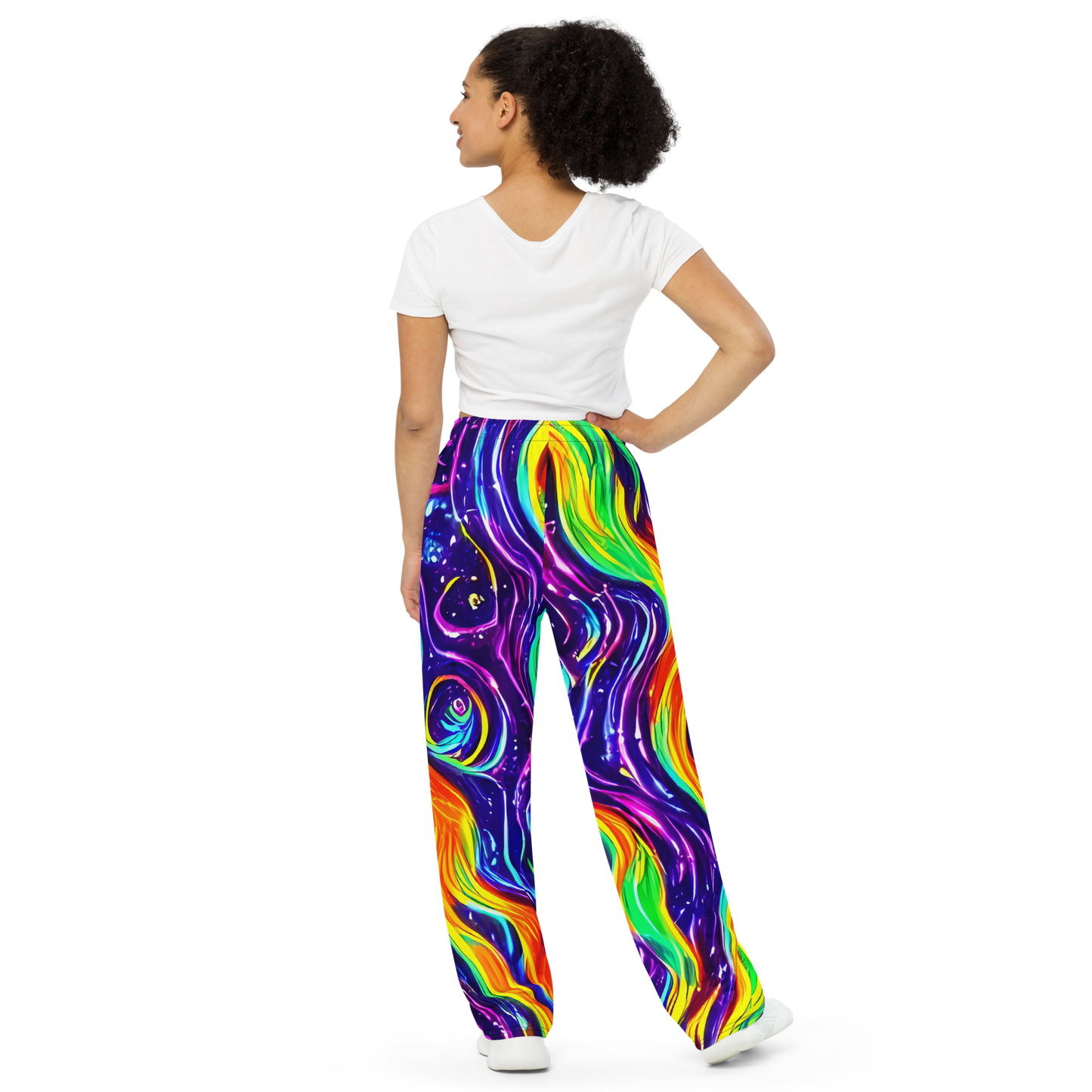 Wide-Leg Pants - Galactic Flames