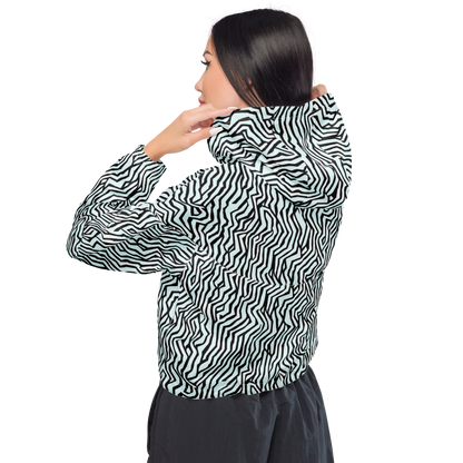 Women's Cropped Windbreaker - Echoing Stripes