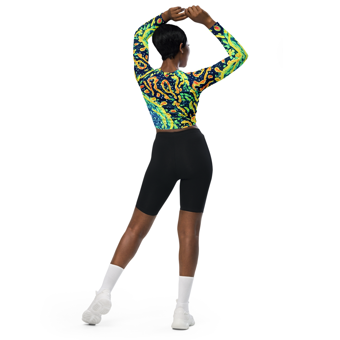 Long Sleeve Crop Top - Vortex Glow