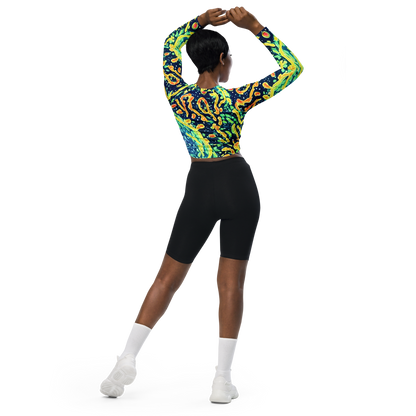 Long Sleeve Crop Top - Vortex Glow