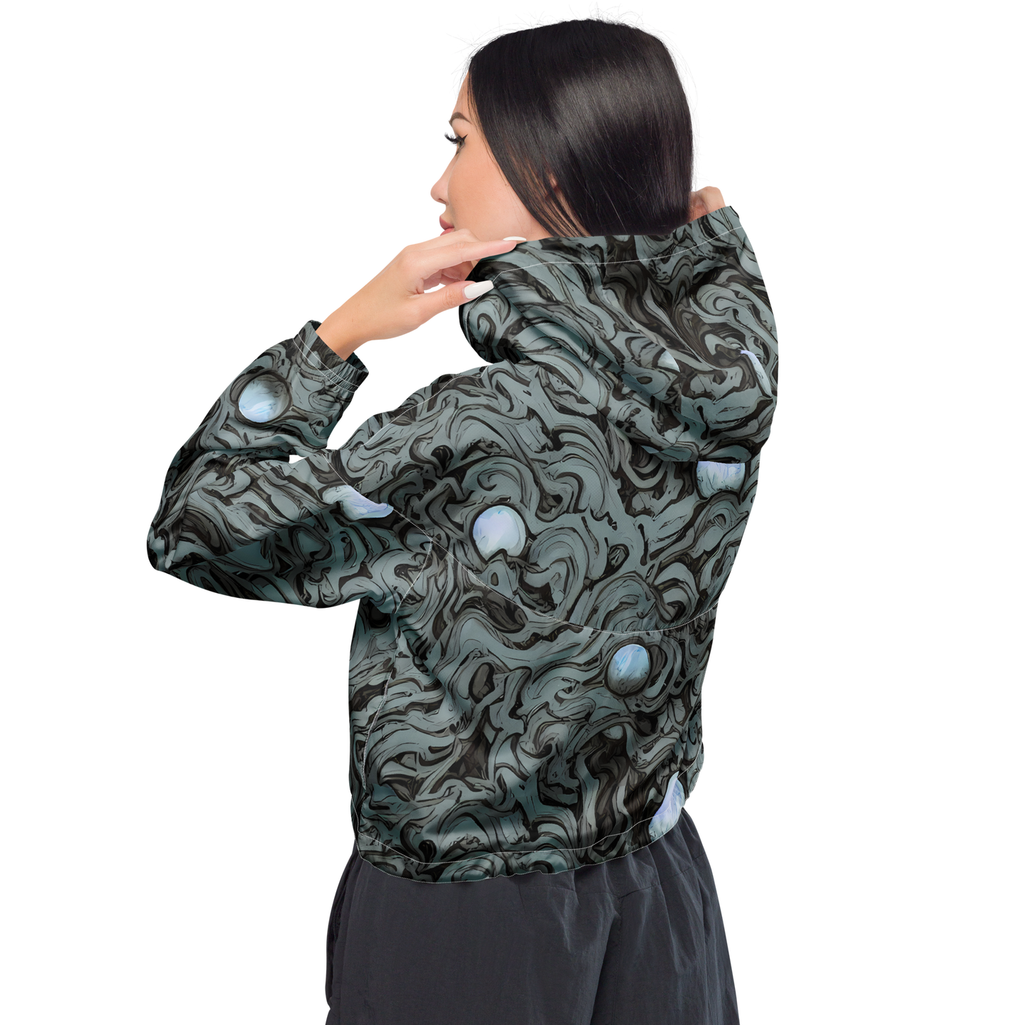 Women's Cropped Windbreaker - Caruso Swirl