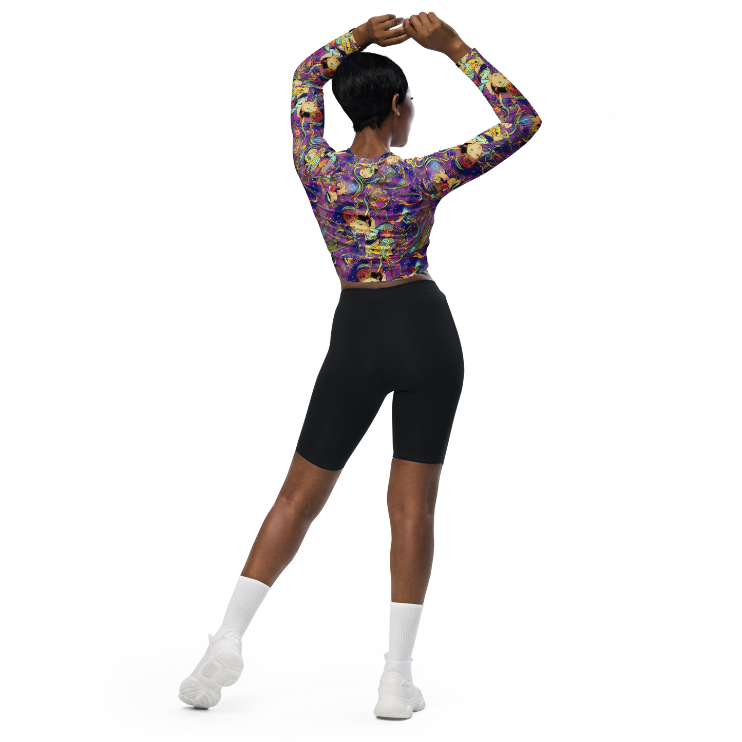 Long Sleeve Crop Top - Spiral of Stardust