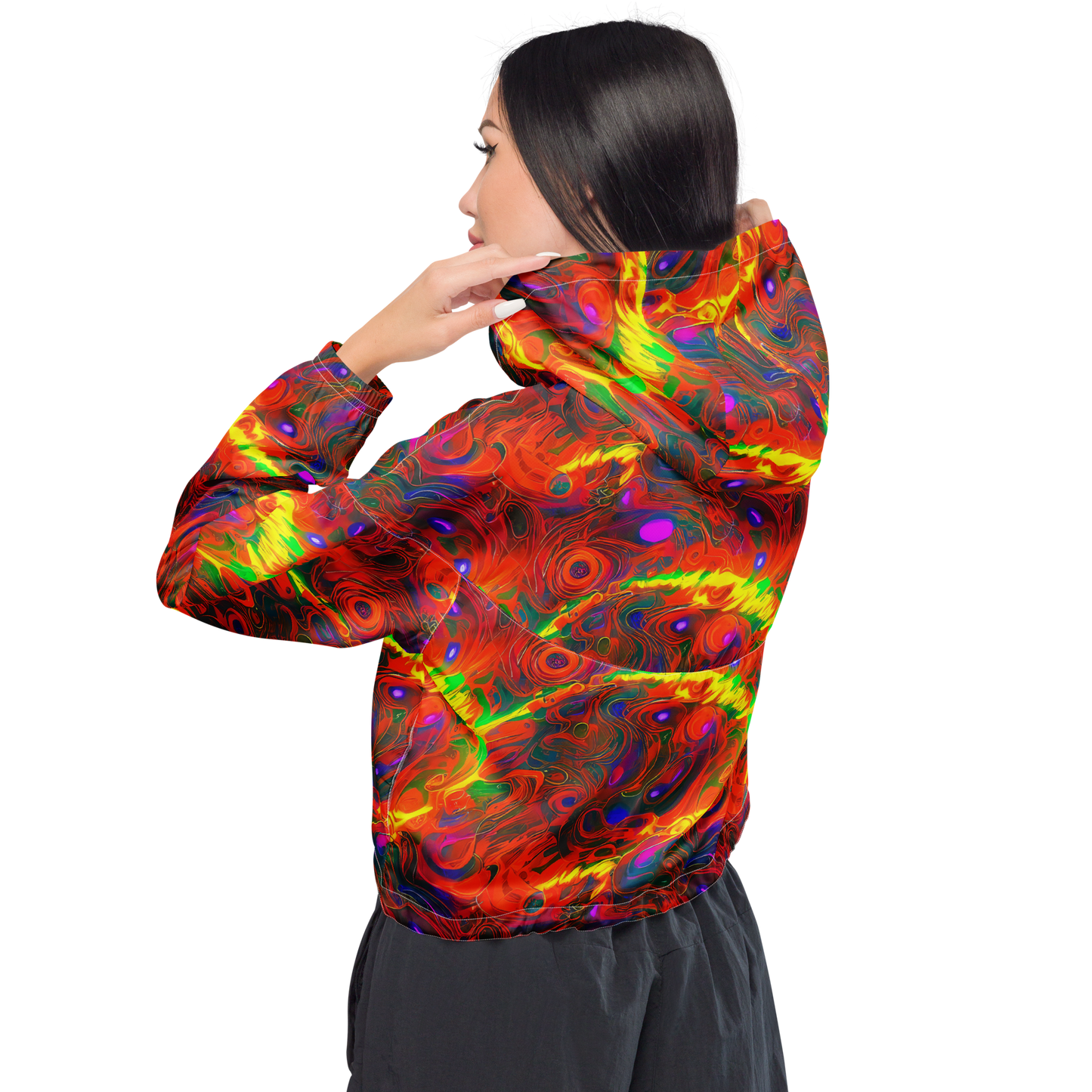 Women's Cropped Windbreaker - Blampied Blaze