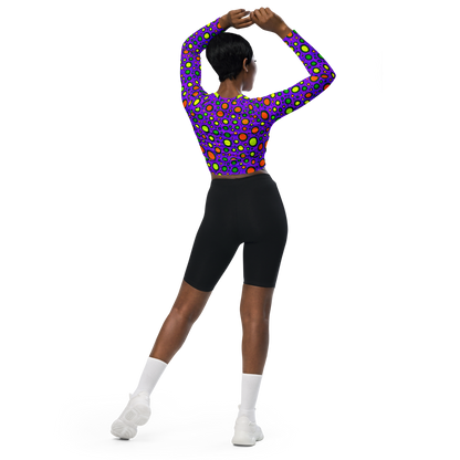 Long Sleeve Crop Top - Luminous Bubbles