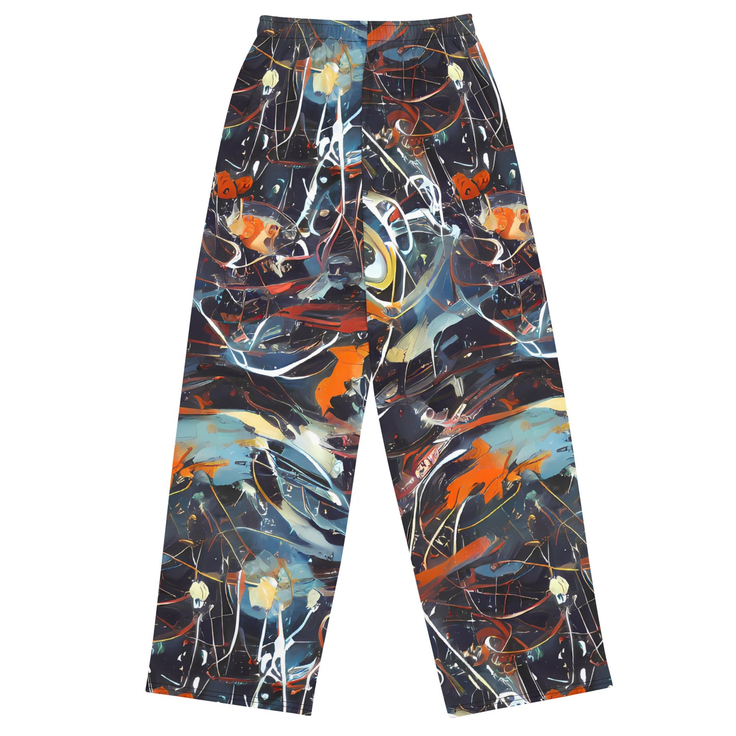 Wide-Leg Pants - Neo-Splash Labyrinth