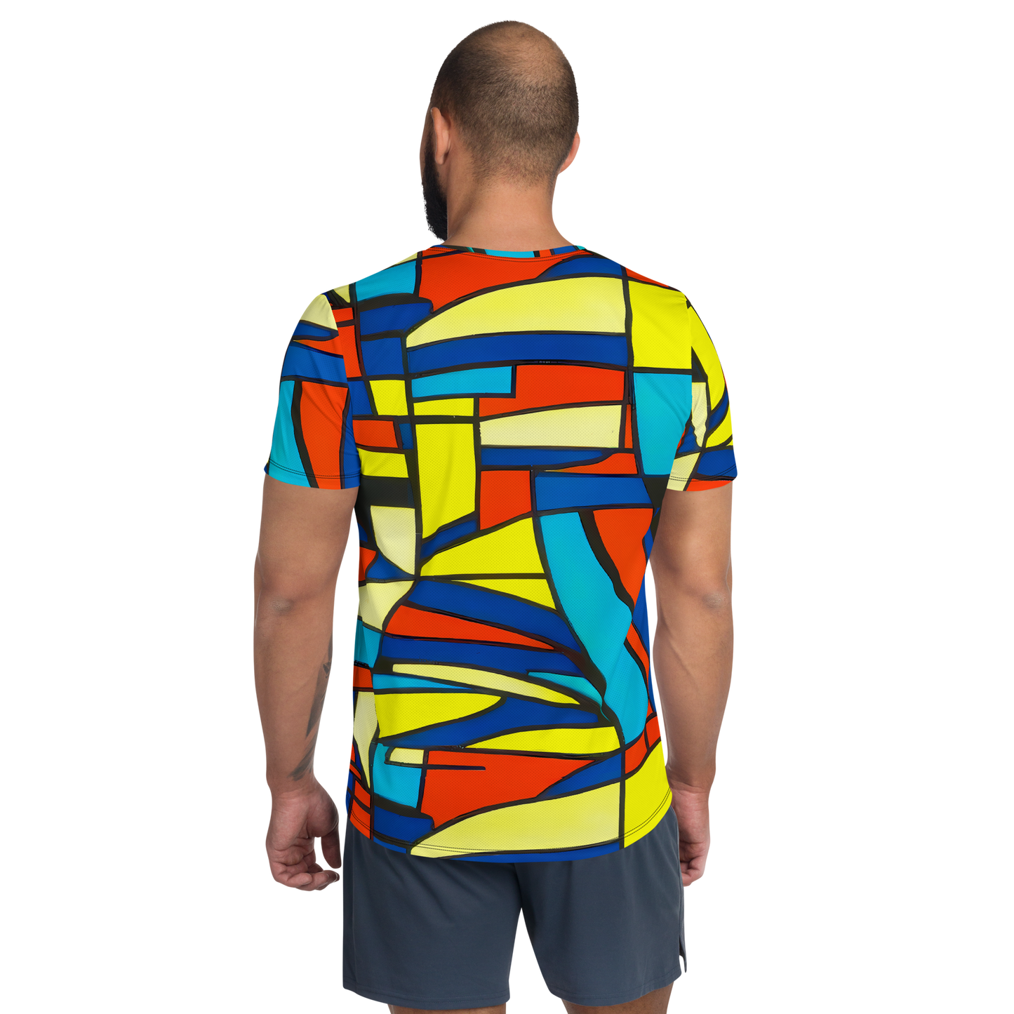 Men's Athletic T-Shirt - Neon Fractals