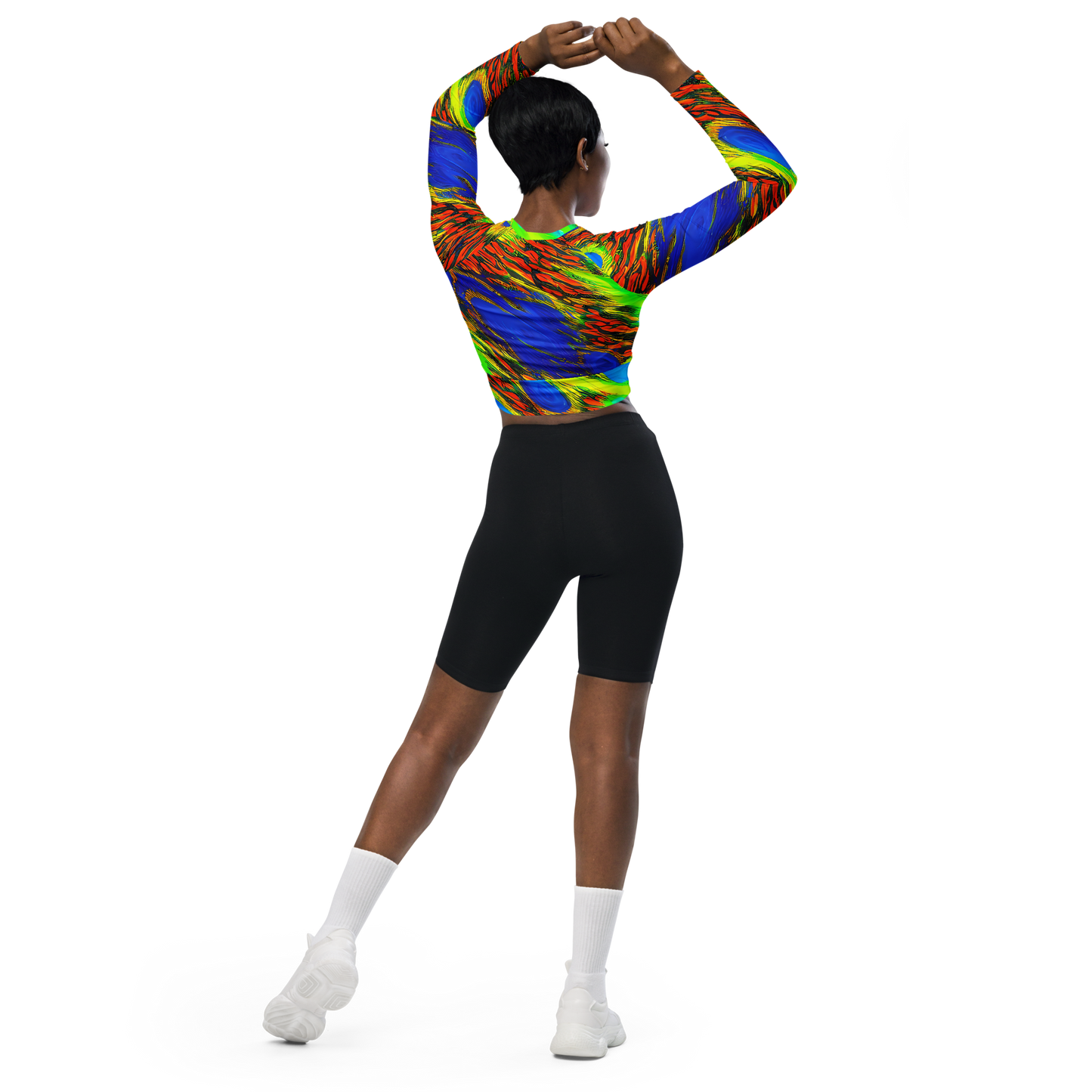 Long Sleeve Crop Top - Hodgkin's Blaze