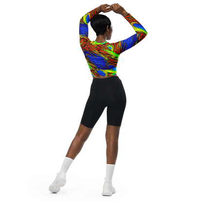 Long Sleeve Crop Top - Hodgkin's Blaze