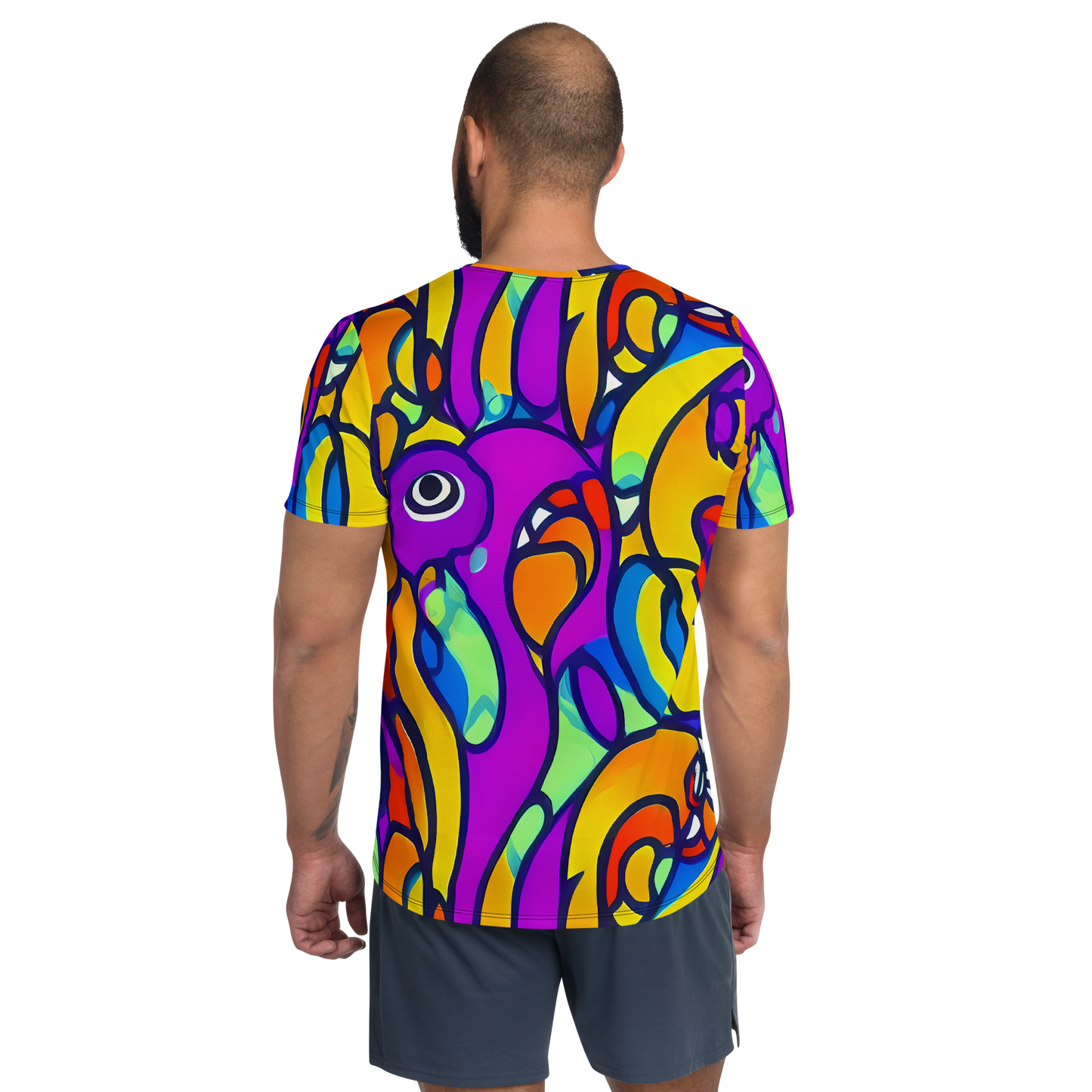 Men's Athletic T-Shirt - Kaleido Fish