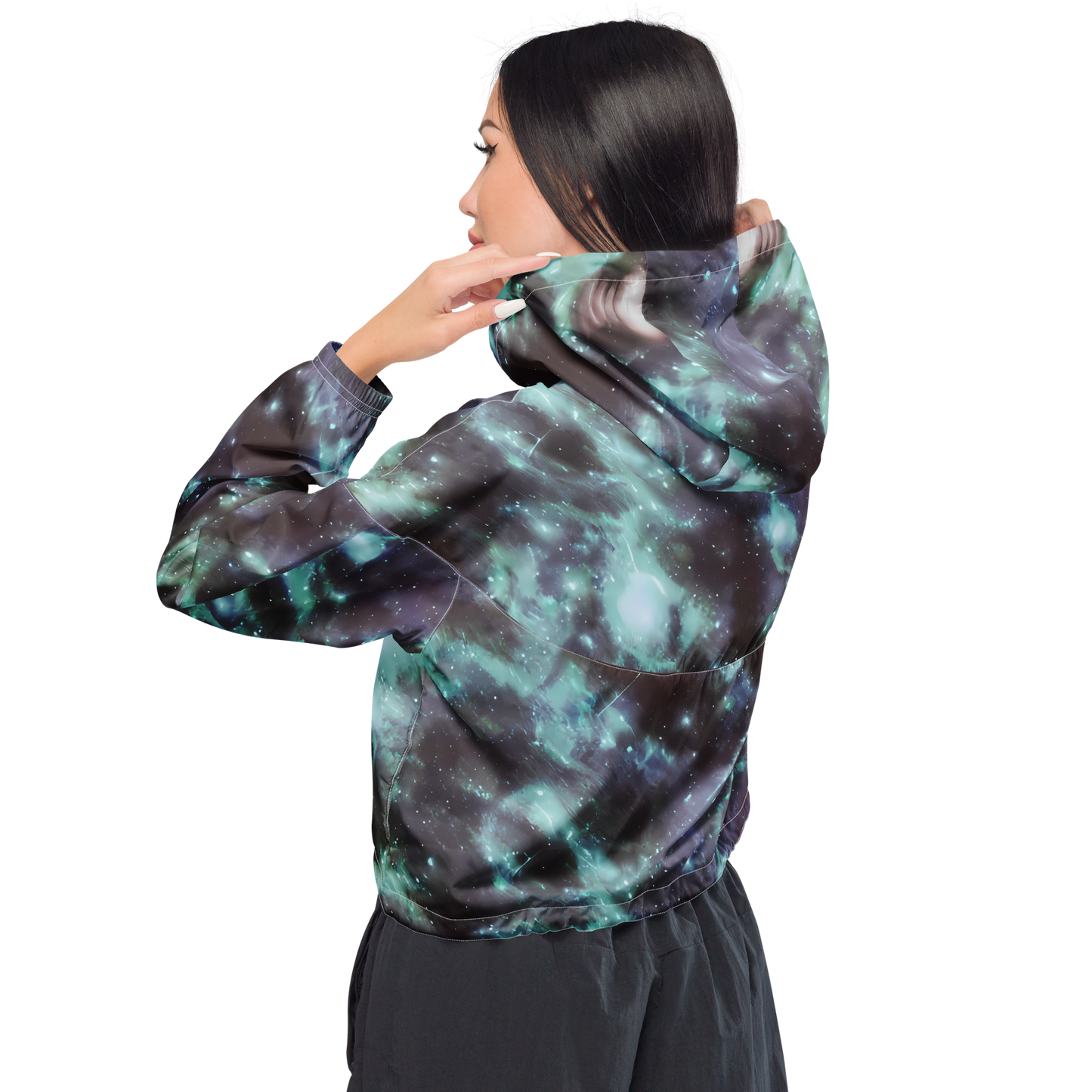 Women's Cropped Windbreaker - Roversi Nebula