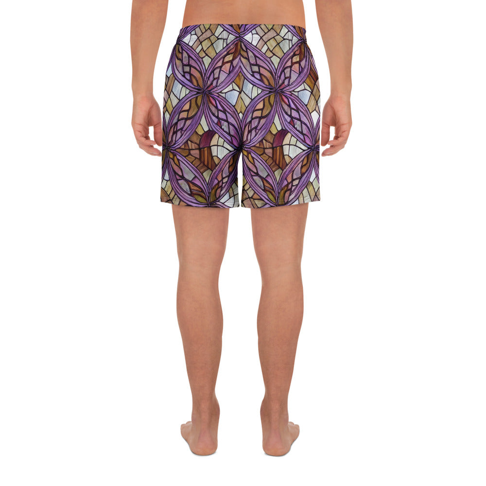 Athletic Long Shorts - Stained Glass Whirl
