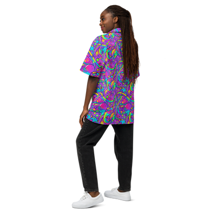 Button Shirt - Neon Galaxy Whirl